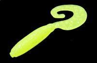 Приманка FAT G-Tail Grub 4" 129 Glow Chart Silver Reins