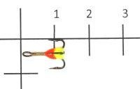 Тройник для приманок LJ с каплей 12/RY Lucky John