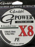 Шнур G-Power X8 PE Moss Green 150м 0.26мм Gamakatsu