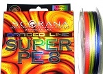 Леска плетеная Scorana SUPER PE 8, 150m, MULTICOLOR, 0.12mm