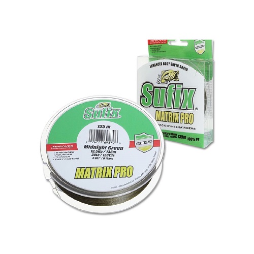 Леска плетеная SUFIX Matrix Pro зеленая 135м 0.35мм 36кг