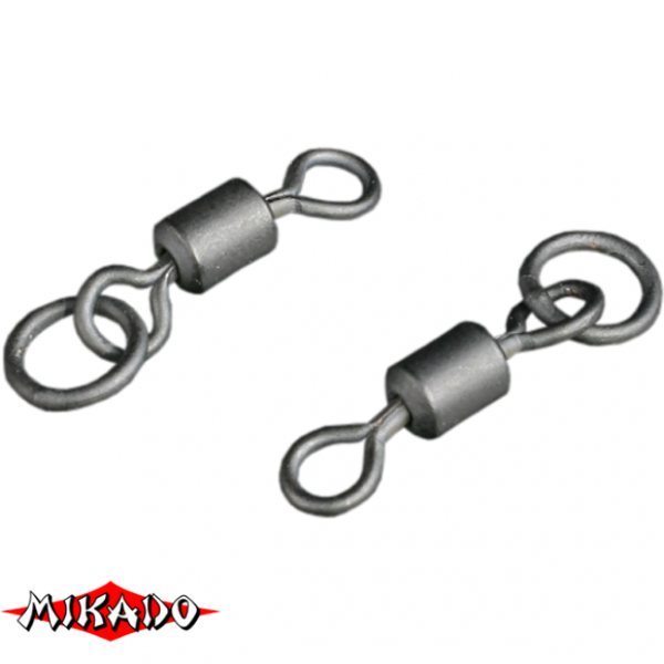 AMC-11642-4 Вертлюг роликовый №8 с кольцом \"Mikado\" матово- черный (уп.-10) (AMC-11642-4)