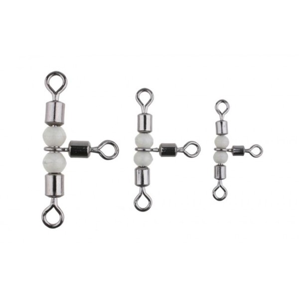 AMA-A3701-10-12 Тройной роликовый вертлюг \"Mikado\" №10*12BN с бусинами (р.н. до 9кг./упак.=5шт.) (AMA-A3701-10-12)