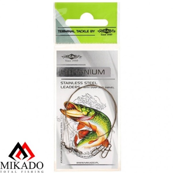 Поводок \" Mikado \" ZGMDL 25CM10-G (металл) 25см/10кг-DL( уп.=2)  зелёный (ZGMDL25CM10-G)