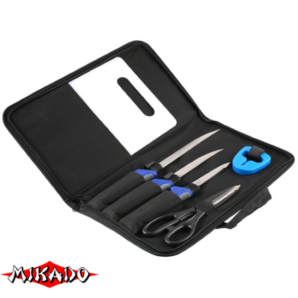 Арт.AMN-3100 Филейный комплект \"Mikado\"( 3 ножа, ножницы, точилка, разделочная доска) (AMN-3100)