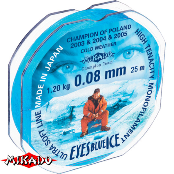 Леска \"Mikado\" Eyes Blue Ice 0,16 (25м) - 3,80 кг (ZHC 016)