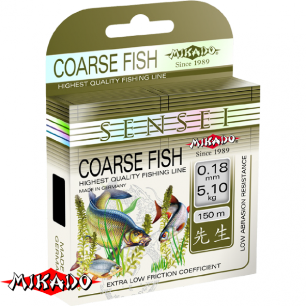 Леска \"Mikado\" SENSEI COARSE FISH 0,18 (150м) - 5,10 кг (ZCF 018)