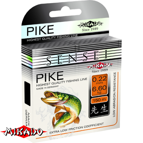 Леска \"Mikado\" SENSEI PIKE 0,20 (150м) - 5,95 кг (ZPI 020)