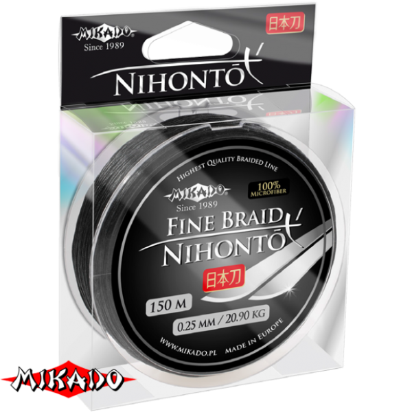 Плетеный шнур \" Mikado \" NIHONTO FINE BRAID BLACK 0,16 (150м) - 12,50кг (Z19B-016)