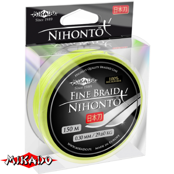Плетеный шнур \" Mikado \" NIHONTO FINE BRAID FLUO 0,18 (150м) - 14,40кг (Z19F-018)