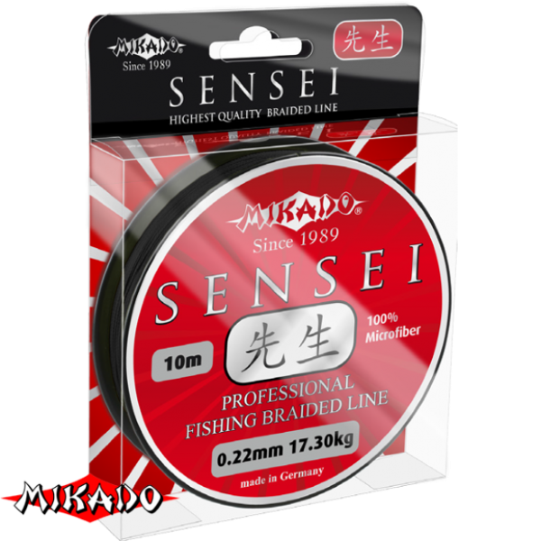 Плетеный шнур \" Mikado \" SENSEI BLACK 0,14 (10м) - 9,40кг (Z11B-014)