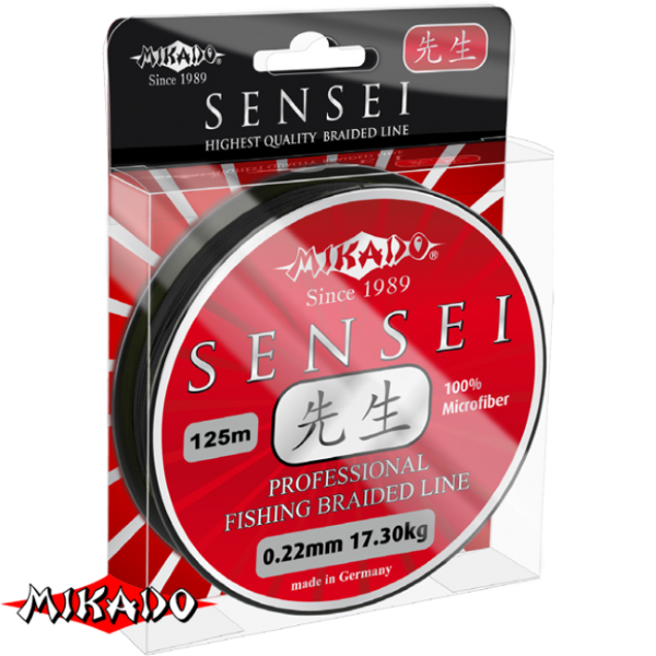 Плетеный шнур \" Mikado \" SENSEI BLACK 0,22 (125м) - 17,30кг (Z12B-022)