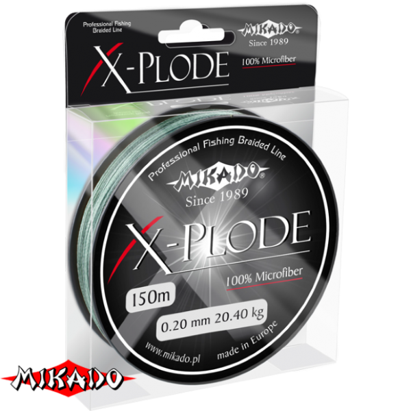 Плетеный шнур \" Mikado \" X - PLODE GREEN 0,16 (150м) - 16,75кг (Z18G-016)