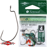 HS2315- 1/0BN Крючки " Mikado - SENSUAL - OFFSET WORM I Nr 1/0 BN "  (уп.=5/фас.=10уп.) (HS2315-1/0BN)