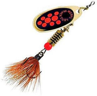 Блесна Mepps Comet Black Fury Mouche OR (золото) №3 (6.5г)