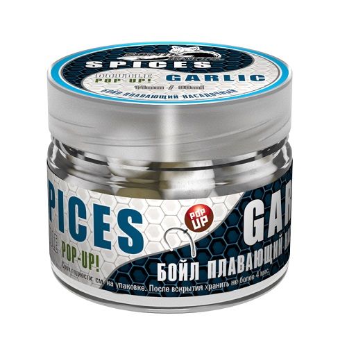 Бойлы насад. плав. двух цв. Sonik Baits SPICES-GARLIC Fluo Pop-ups 14мм 90мл