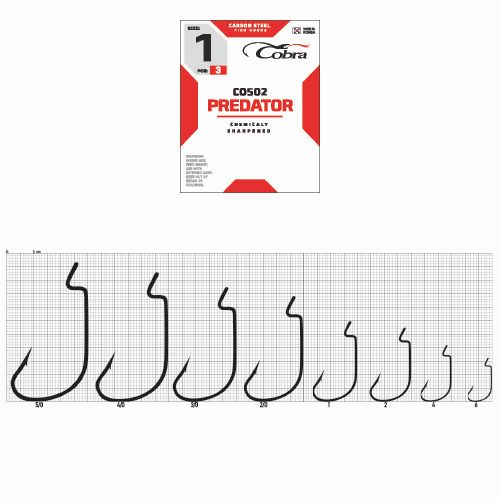 Крючки офсетные Cobra L-WORM сер.2312NSB разм.004/0 3шт.