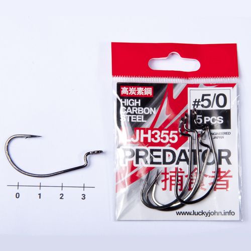 Крючки офсетные Lucky John PREDATOR сер. LJH355 разм.005/0 5шт.