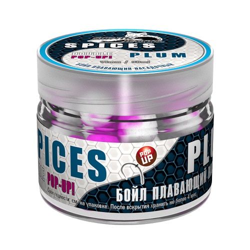 Бойлы насад. плав. двух цв. Sonik Baits SPICES-PLUM Fluo Pop-ups 14мм 90мл
