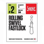 Вертлюги c застеж. LJ Pro Series ROLLING SWIVEL FASTLOCK 008 10шт.