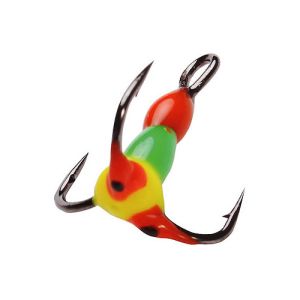 Крючок-тройник для приманок Lucky John SCANDI с каплей цвет. разм.010/RGY Salmo