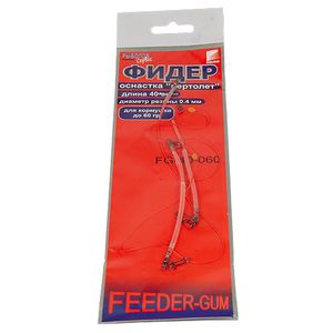 Оснастка фидер. FEEDER-GUM красная нить 40см 2шт.