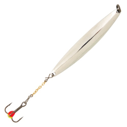 Блесна вертикальная зимняя Lucky John Nail Blade с цепочкой и тройником, 65мм, S