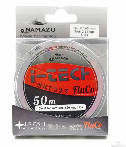 Леска Namazu \"I-Tech Fluco\", L-50 м, d-0,203 мм, test-3,20 кг, прозрачная/10/400/