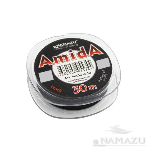 Леска Namazu \"Amida\", L-30 м, d-0,2 мм, test-4,60 кг, угольно-черный (уп. 10 шт.)/600/