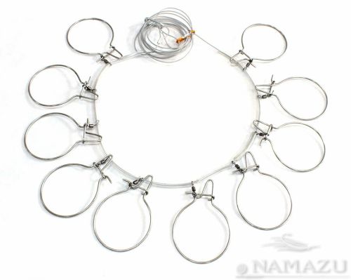 Кукан Namazu металл. трос 4 м, d-2 мм, 10 круг. карабинов (уп. PVC чехол)/15/