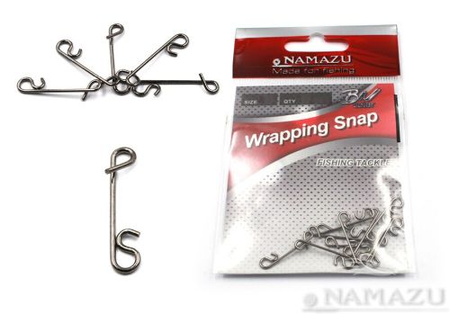 Безузловая застежка Namazu WRAPPING SNAP, цв. BN, р. M, test-8 кг (уп.10 шт)/3000/2000/1000/