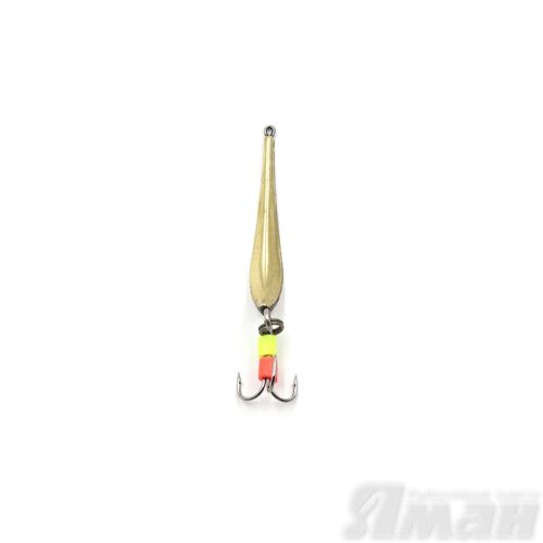 Блесна вертикальная \"ЯМАН\" Матвейчикова с тройником, размер 30 мм, вес 1,7 г, цвет никель/латунь