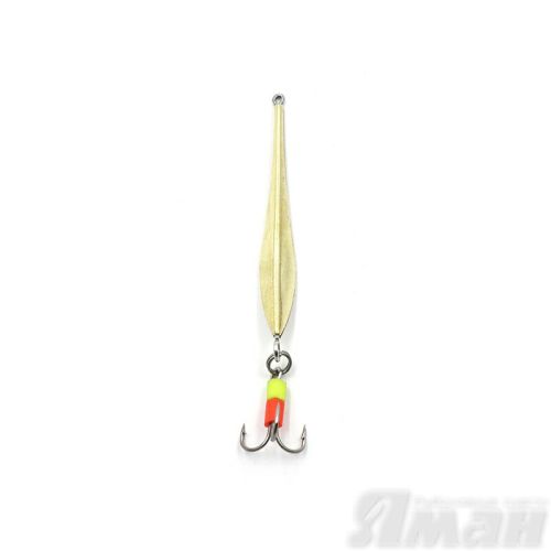 Блесна вертикальная \"ЯМАН\" Маропедка с тройником, размер 40 мм, вес 2,7 г, цвет никель/латунь