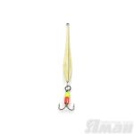 Блесна вертикальная "ЯМАН" Маропедка с тройником, размер 40 мм, вес 2,7 г, цвет никель/латунь