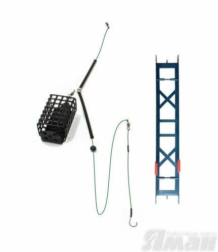 Оснастка фидерная Яман Лещ, кормушка 40 г, плетеный шнур 0,15 мм, крючок №10 Chinu Ring, на мотови