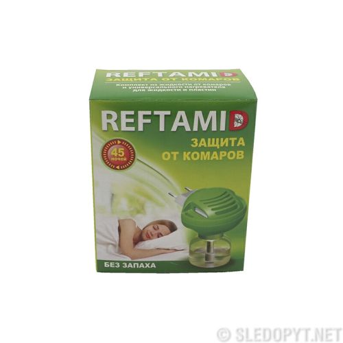 Репеллент \"Рефтамид\" комплект фумигатор+флакон с жидкостью, 45 ночей, без запаха (0592)/16/