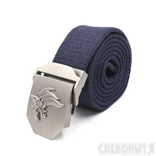 Ремень \"СЛЕДОПЫТ-Волк\", 1400х36 мм, текстиль, синий/120/