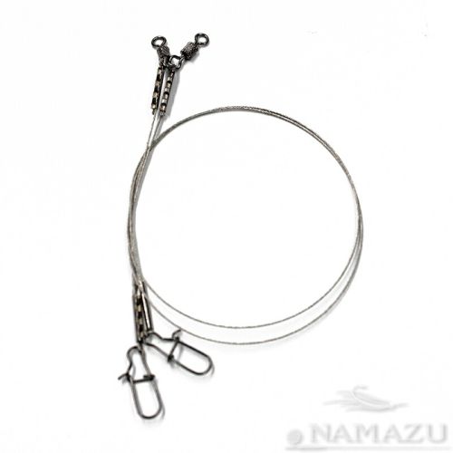 Поводок стальной NAMAZU 7х7, d-0,50 мм, L-25 см, test- 29 кг (уп. 2 шт.)