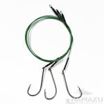 Поводок стальной NAMAZU 1х7 Nylon Coated Green, d-0,48 мм, L-50 см, с одинарным крючком 92247 Baitho