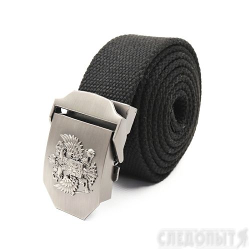 Ремень \"СЛЕДОПЫТ-Герб\", 1400х36 мм, текстиль, черный/120/