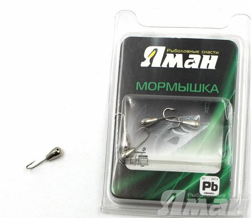 Мормышка \"ЯМАН\" капля с отв.,цв.NL, d 5, вес 0,9 г (уп. 5 шт.)