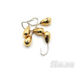 Мормышка "ЯМАН" капля с отв.,цв.GOLD PLATED, d 6, вес 1,3 г (уп. 5 шт.)
