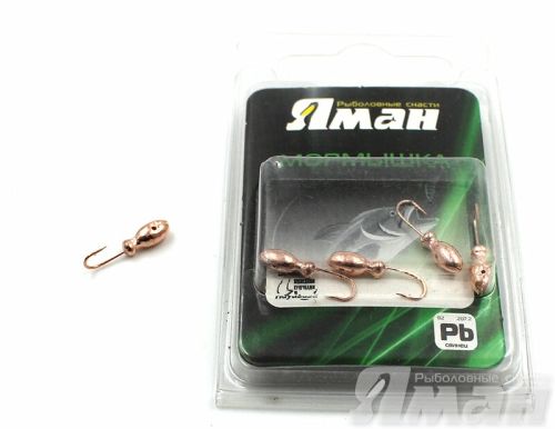Мормышка \"ЯМАН\" щелкун с отв.,цв.COPPER PLATED, вес 0,5 г (уп. 5 шт.)