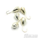 Мормышка "ЯМАН" капля с отв.,цв.SILVER PLATED, d 3, вес 0,2 г (уп. 5 шт.)