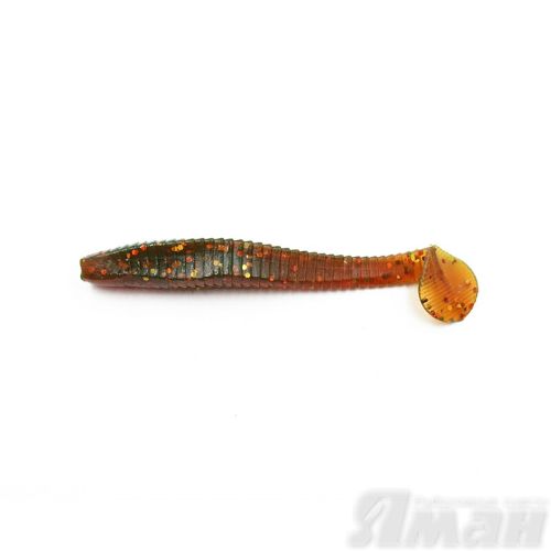 Виброхвост YAMAN Flatter Shad, р.2 inch, цвет #09 - Motor Oil (уп. 6 шт.)