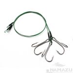 Поводок стальной NAMAZU 1х7 Nylon Coated Green, d-0,54 мм, L-40 см, с двойным крючком 7826 Double №