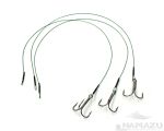 Поводок стальной NAMAZU 1х7 Nylon Coated Green, d-0,54 мм, L-40 см, с тройным крючком 35647 Round Be