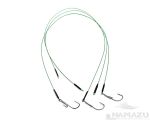 Поводок стальной NAMAZU 1х7 Nylon Coated Green, d-0,48 мм, L-50 см, с живцовым крючком 4715 Double R