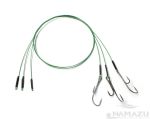 Поводок стальной NAMAZU 1х7 Nylon Coated Green, d-0,54 мм, L-60 см, с живцовым крючком 4715 Double R