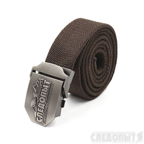 Ремень \"СЛЕДОПЫТ\", 1400х36 мм, текстиль, темно-коричневый/120/